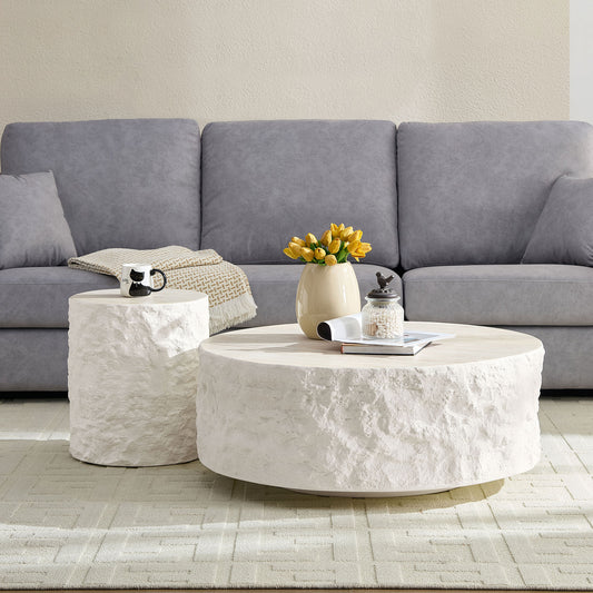 35.43''Fiberglass Round Center Coffee Table Set