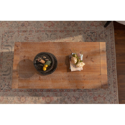 2-Tier Rustic Coffee Table With Storage Shelf
