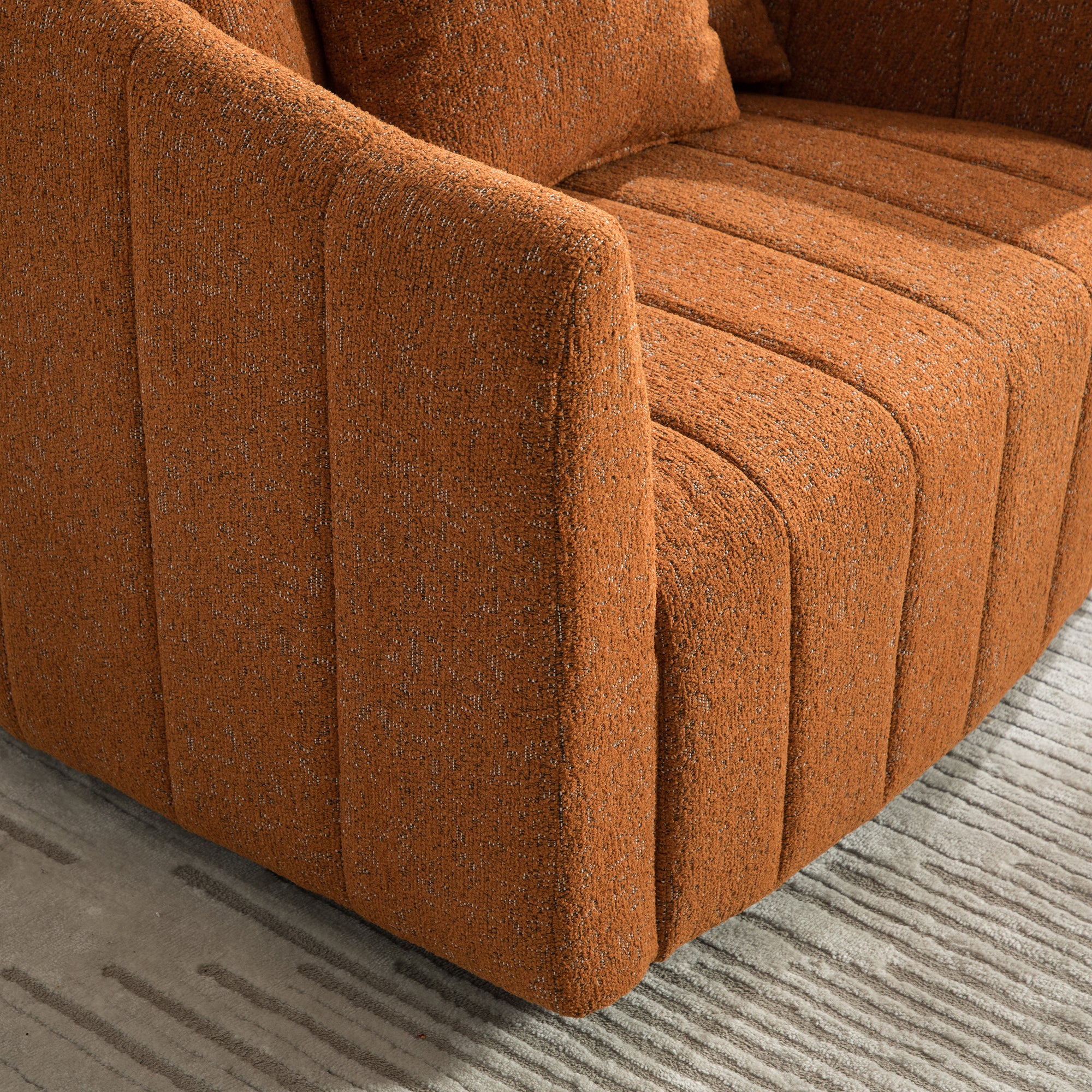 Oversized 360° Swivel Barrel Chair with 3 Pillows