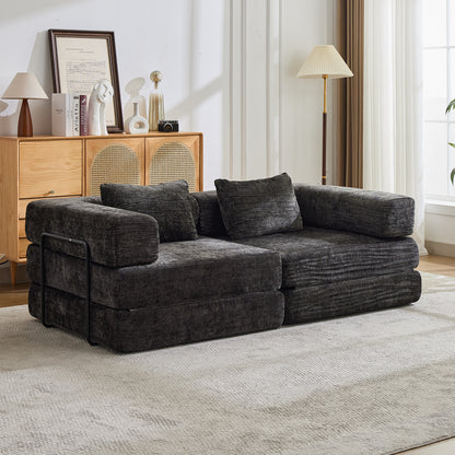 Convertible Floor Sofa Bed With Fixed-Shape Frame