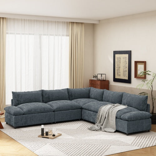 115.5 Modular Deep Gray Sectional Sofa