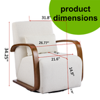 Oaxila 360° swivel accent chair with curved wood arms and plush foam upholstery, modern and comfortable seating option.