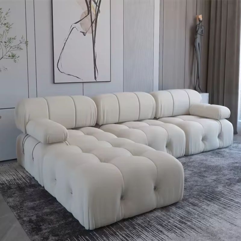 Nordic Luxe Fabric Buckle Sofa