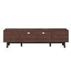 67" Rattan TV Stand with Soft-Close Cabinets & Drop-Down Door Storage