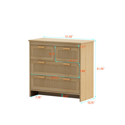4 Drawer Rattan Cabinet For Bedroom