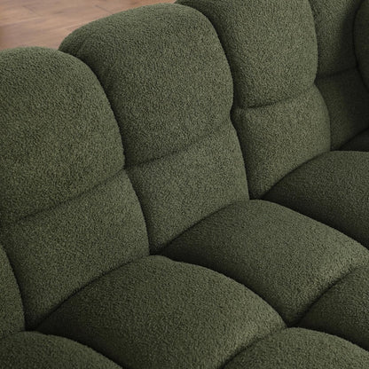 Marshmallow Luxe Bouclé Sofa (Olive Green)