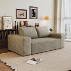 Camel Corduroy Loveseat Sofa with Deep Seat