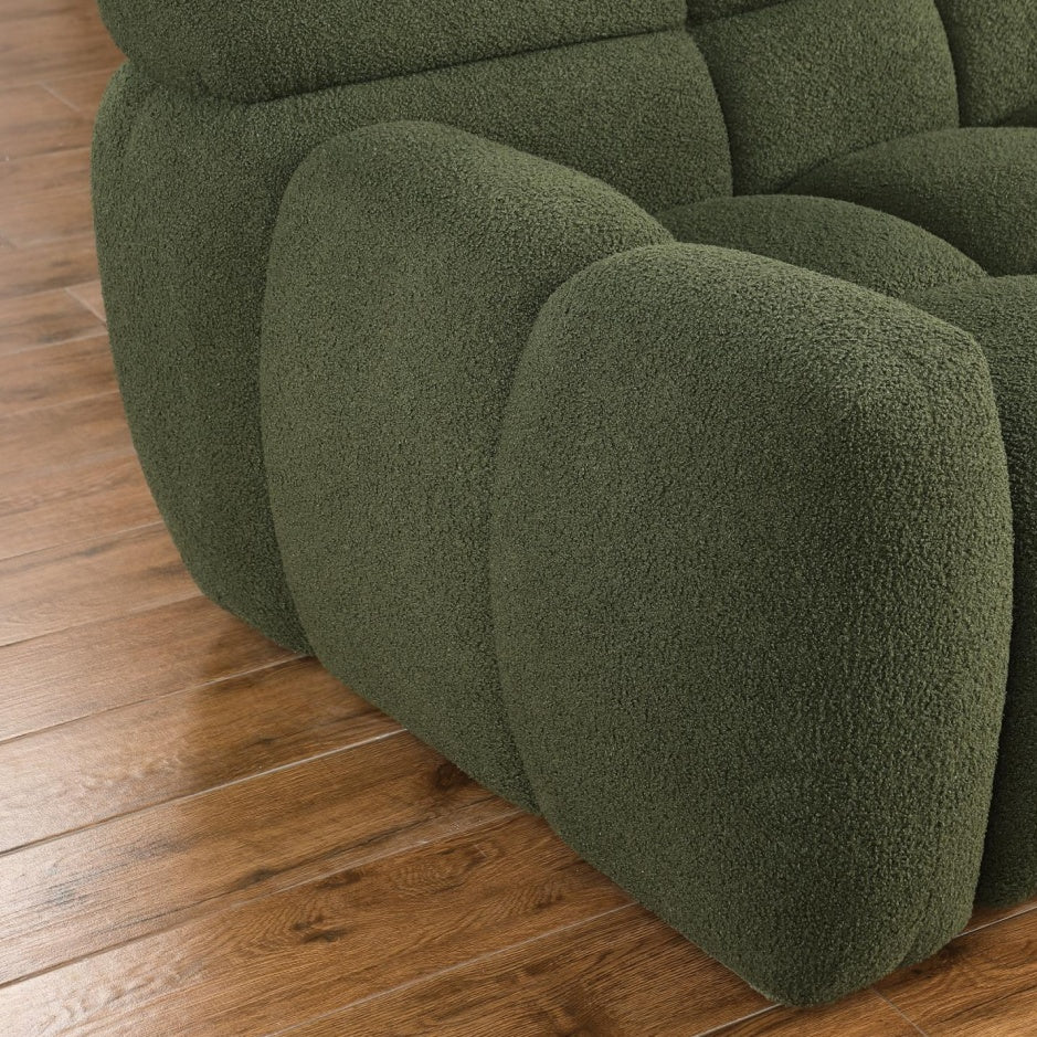 Marshmallow Luxe Bouclé Sofa (Olive Green)