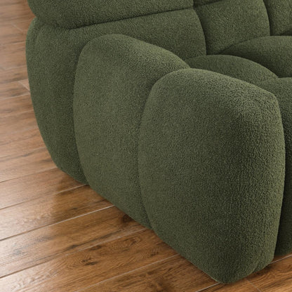 Marshmallow Luxe Bouclé Sofa (Olive Green)