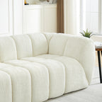 3-Seat Cloud Sofa with Quilted Chenille & Piano-Key Backrest Design