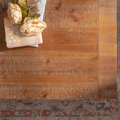 2-Tier Rustic Coffee Table With Storage Shelf