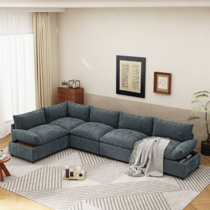 115.5 Modular Deep Gray Sectional Sofa