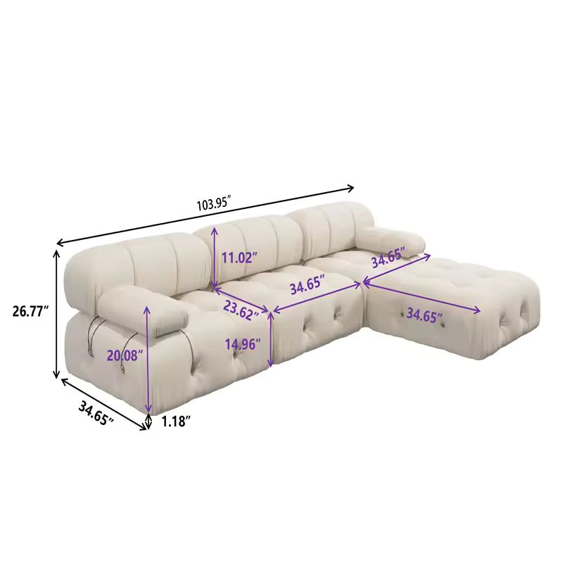 Nordic Luxe Fabric Buckle Sofa