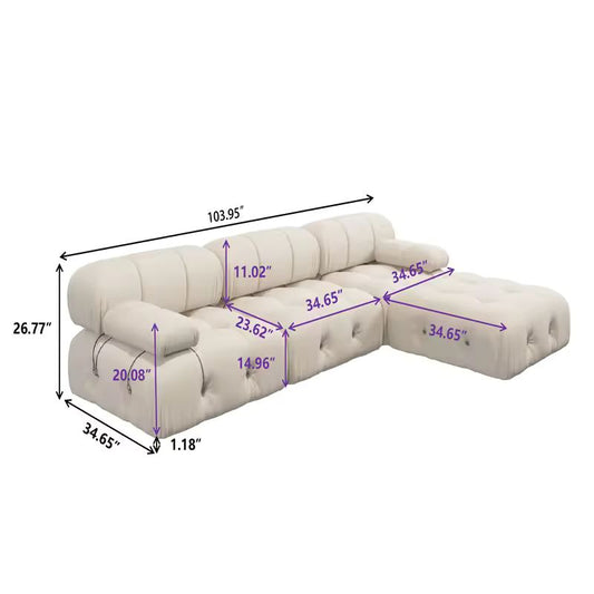 Nordic Luxe Fabric Buckle Sofa