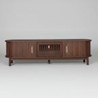 Wooden pet crate with a dark brown finish on a white background