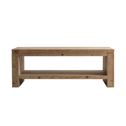 2-Tier Rustic Coffee Table With Storage Shelf
