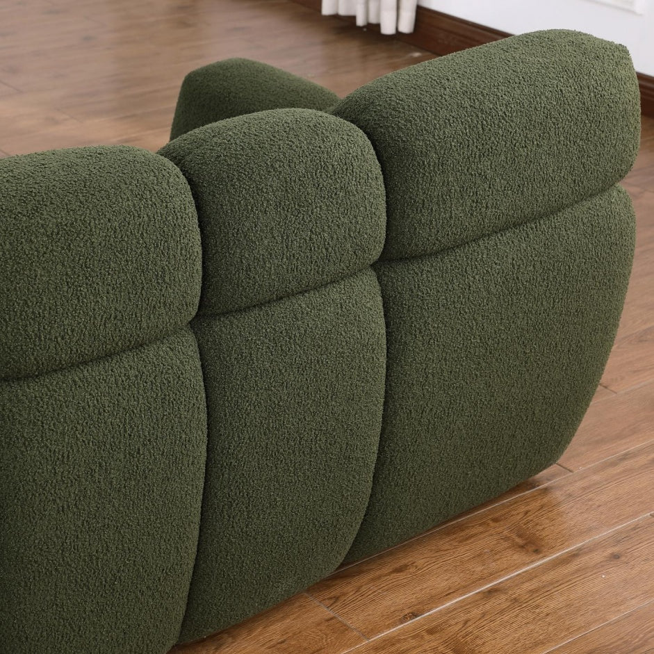 Marshmallow Luxe Bouclé Sofa (Olive Green)