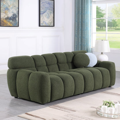Marshmallow Luxe Bouclé Sofa (Olive Green)