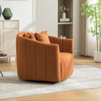 Oversized 360° Swivel Barrel Chair with 3 Pillows