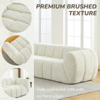 3-Seat Cloud Sofa with Quilted Chenille & Piano-Key Backrest Design