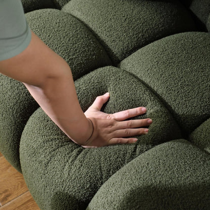 Marshmallow Luxe Bouclé Sofa (Olive Green)