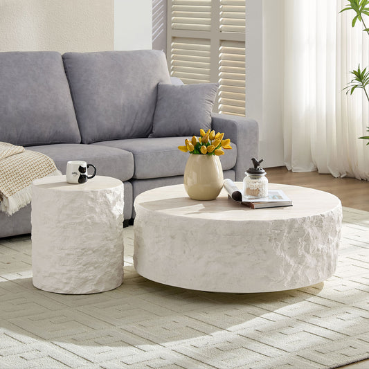 35.43''Fiberglass Round Center Coffee Table Set
