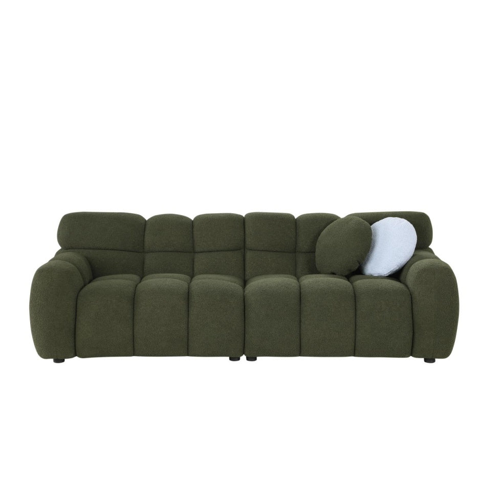 Marshmallow Luxe Bouclé Sofa (Olive Green)
