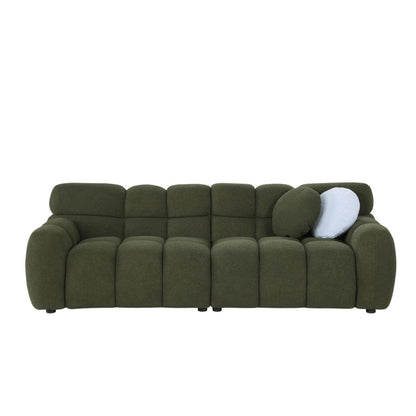 Marshmallow Luxe Bouclé Sofa (Olive Green)