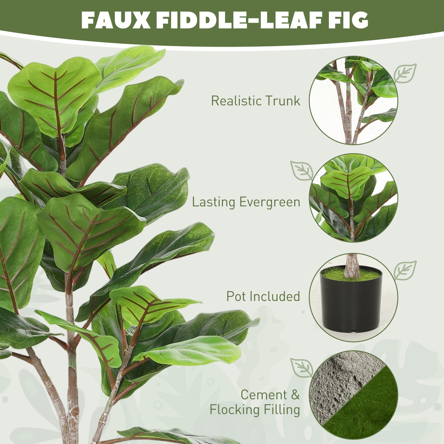 43" Artificial Fiddle Leaf Fig Tree
