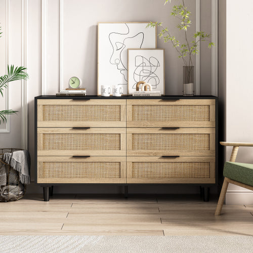 Drawers Rattan Storage Cabinet for Bedroom