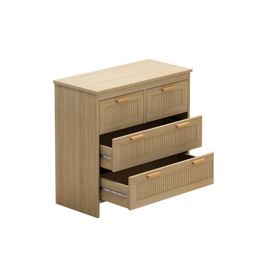 4 Drawer Rattan Cabinet For Bedroom